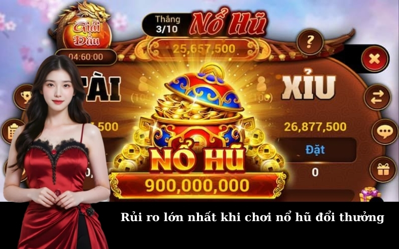 Rủi ro lớn nhất khi chơi nổ hũ đổi thưởng